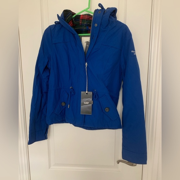 Abercrombie & Fitch Jackets & Blazers - NWT Abercrombie & Fitch Blue Hooded Utility Jacket Women’s Medium Zip Coat